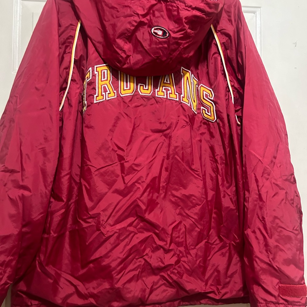 Colosseum Trojan USC Windbreaker Red Hoodie Jacket - Picture 2 of 7